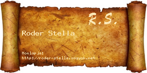 Roder Stella névjegykártya